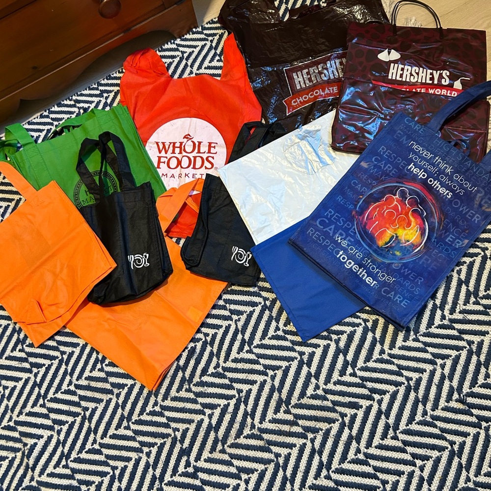 Bundle of 10 Colorful Tote Bag Collection